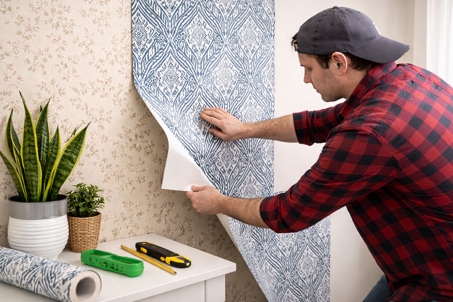 How to apply peel and stick wallpaper OVER existing Wallpaper