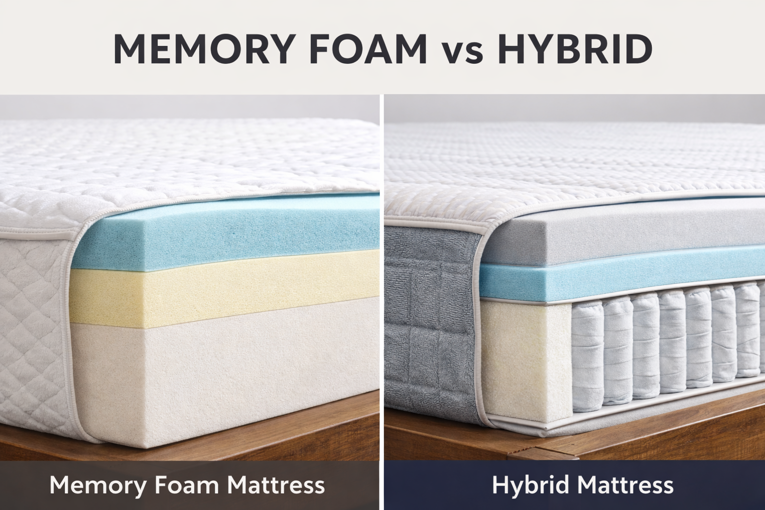 Memory Foam vs Hybrid Mattresses